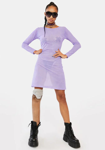 Star Purple Mesh Dress
