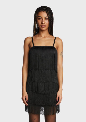 Midnight Strut On You Fringe Dress