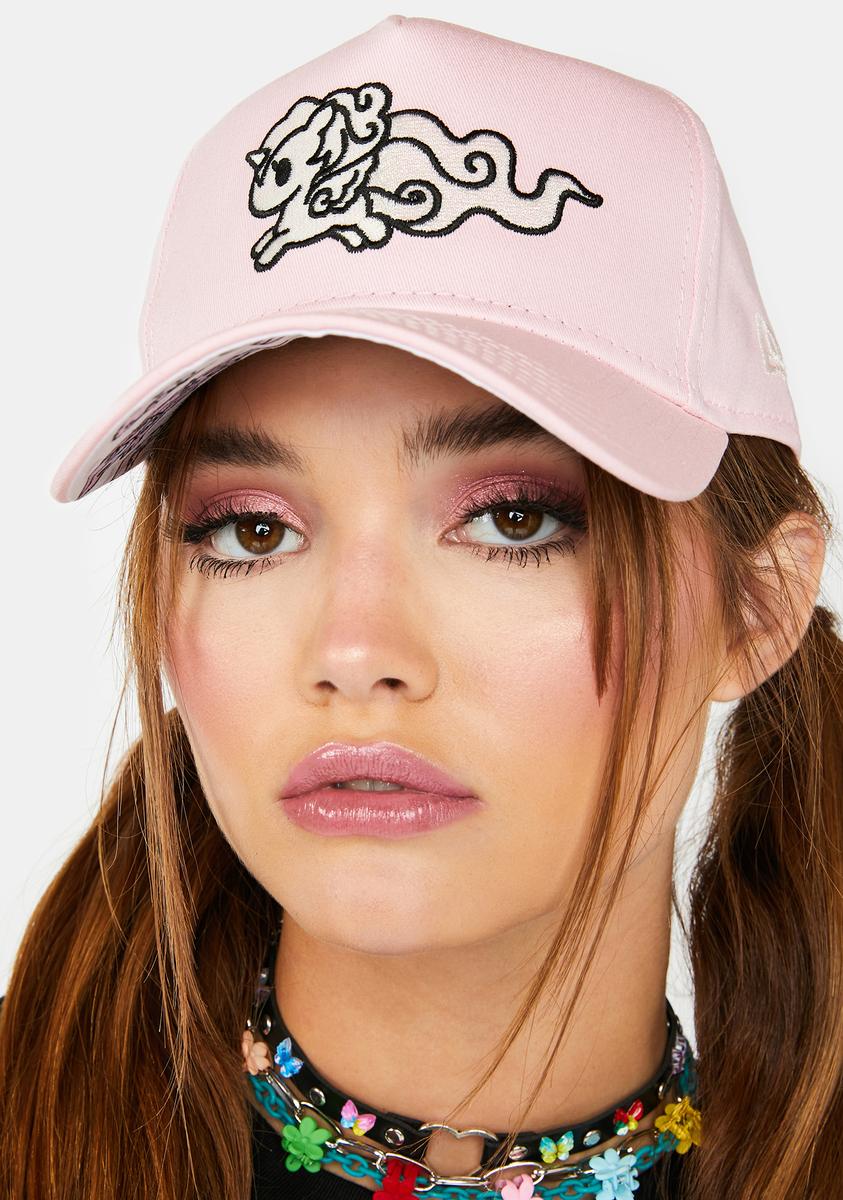 Pink Cloudy Unicorno Snapback Hat