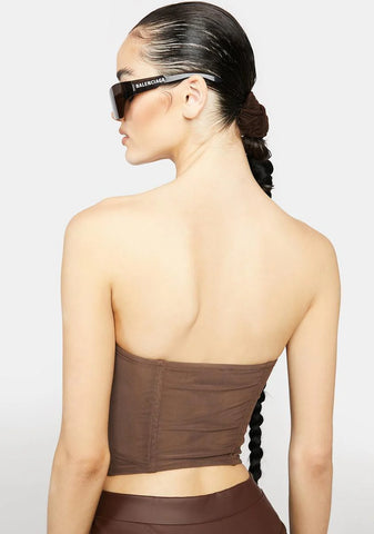 Mocha Won't You Want Me Corset Top