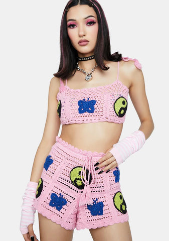 Yin Yang Crochet Shorts