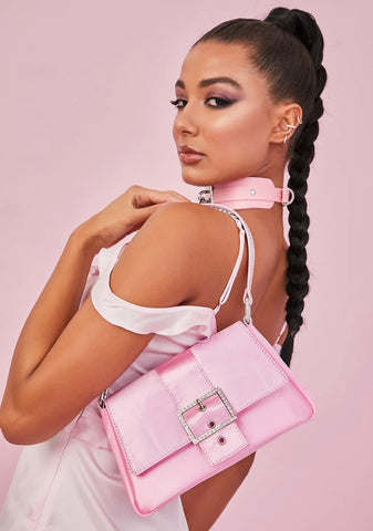 Dashing Diamonds Satin Buckle Baguette