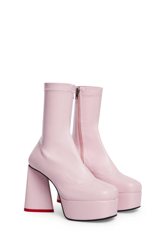 Walk On By Ankle Boots - Pink