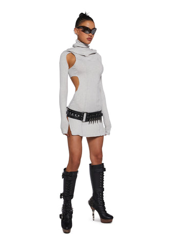 Fader Cut Out Hooded Mini Dress