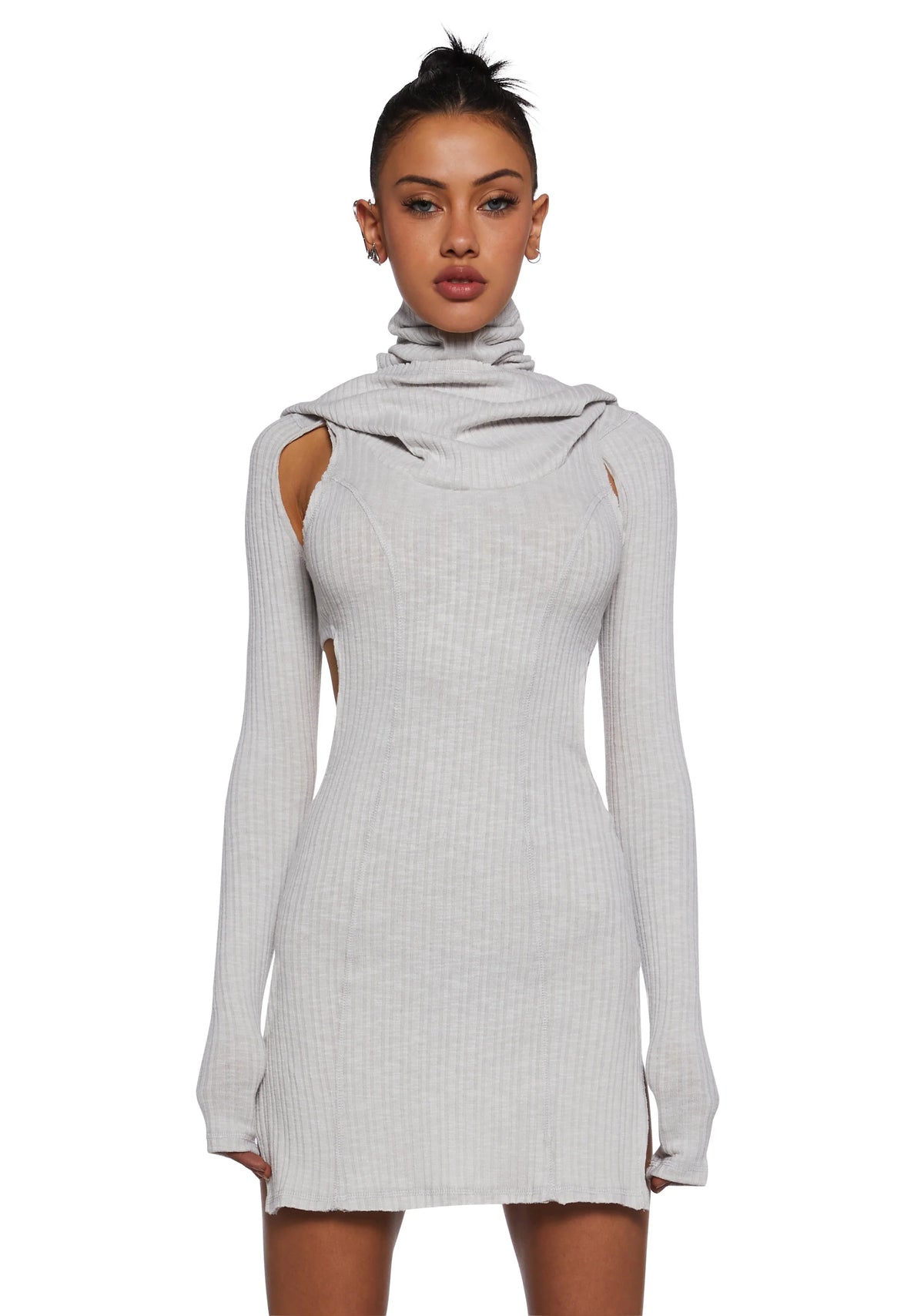 Fader Cut Out Hooded Mini Dress