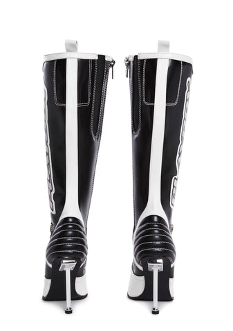 Revved Up Ready Moto Boots - White