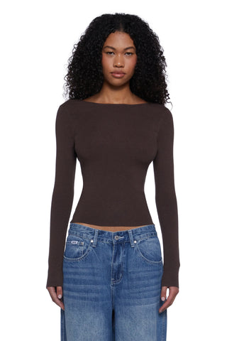 Made Me Realize Sweater Top - Brown