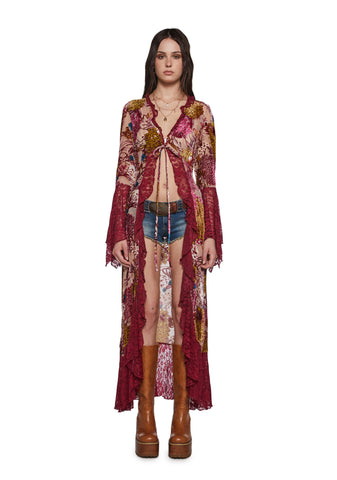 Boho Girl Floral Duster