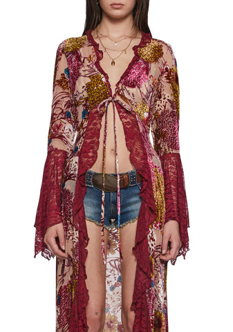 Boho Girl Floral Duster