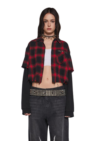 The Nameless Cropped Flannel Top