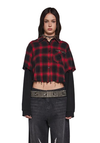 The Nameless Cropped Flannel Top