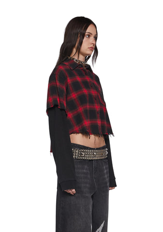 The Nameless Cropped Flannel Top