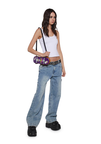 Kickflip Skateboard Crossbody Bag - Purple
