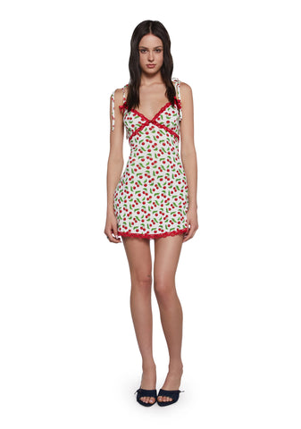 Sweet Sunset Mini Dress - Red