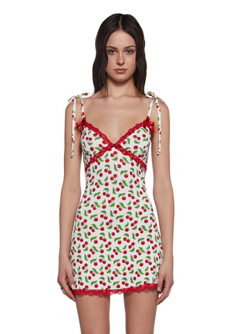 Sweet Sunset Mini Dress - Red