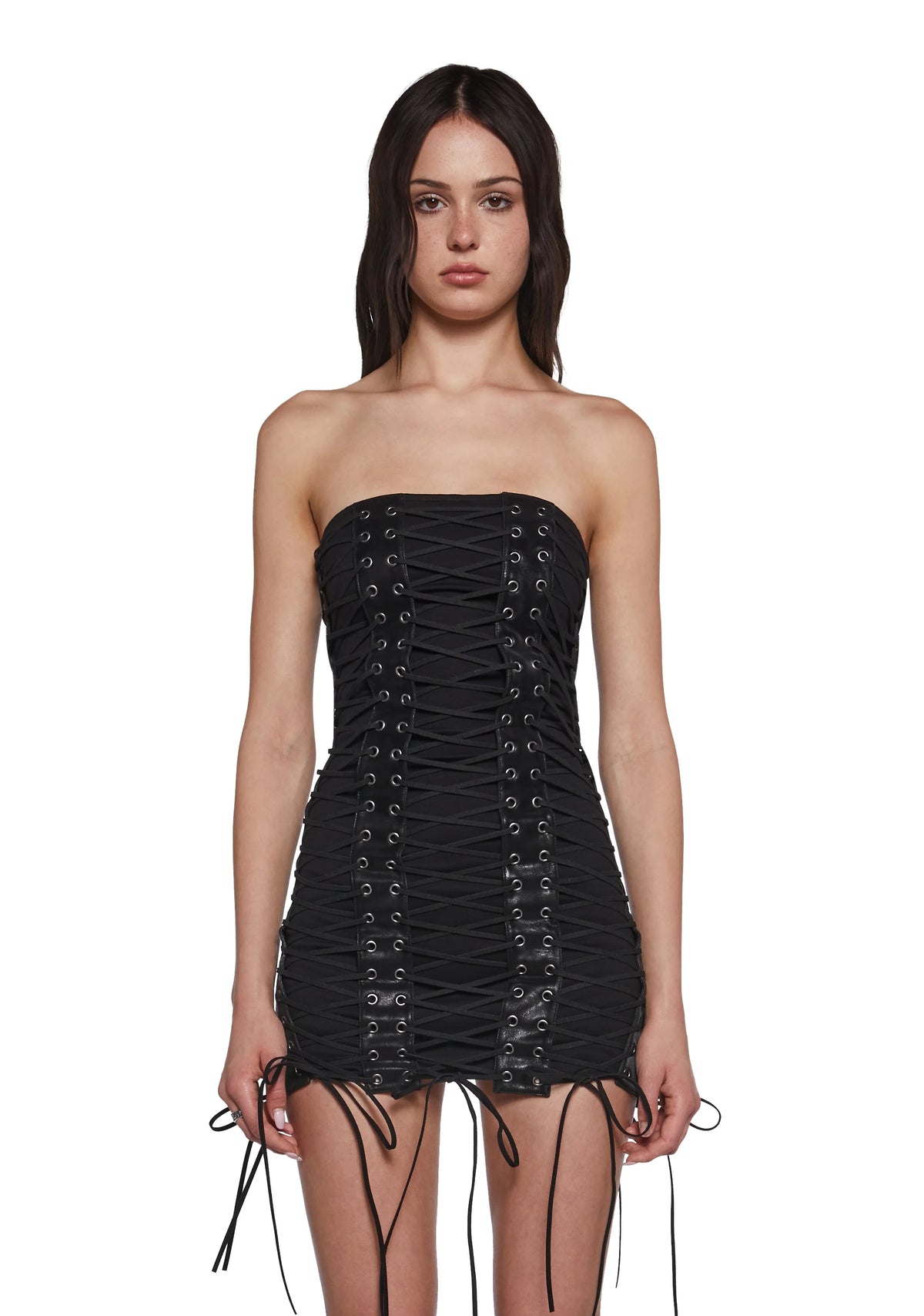 Neon Evening Strapless Mini Dress