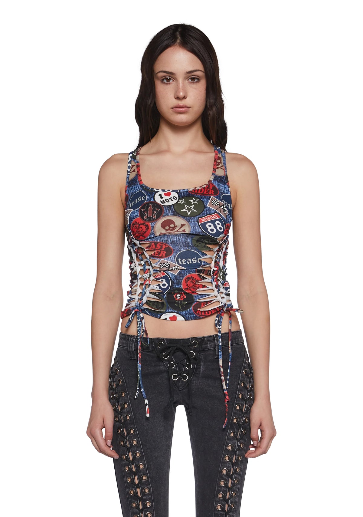 Sightseeing Slashed Tank Top - Multi