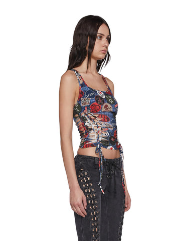 Sightseeing Slashed Tank Top - Multi