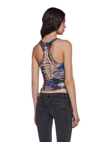 Sightseeing Slashed Tank Top - Multi