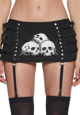 Skull Garter Mini Skirt