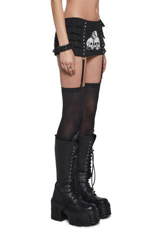 Skull Garter Mini Skirt