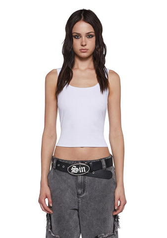 Sin Enamel Buckle Belt