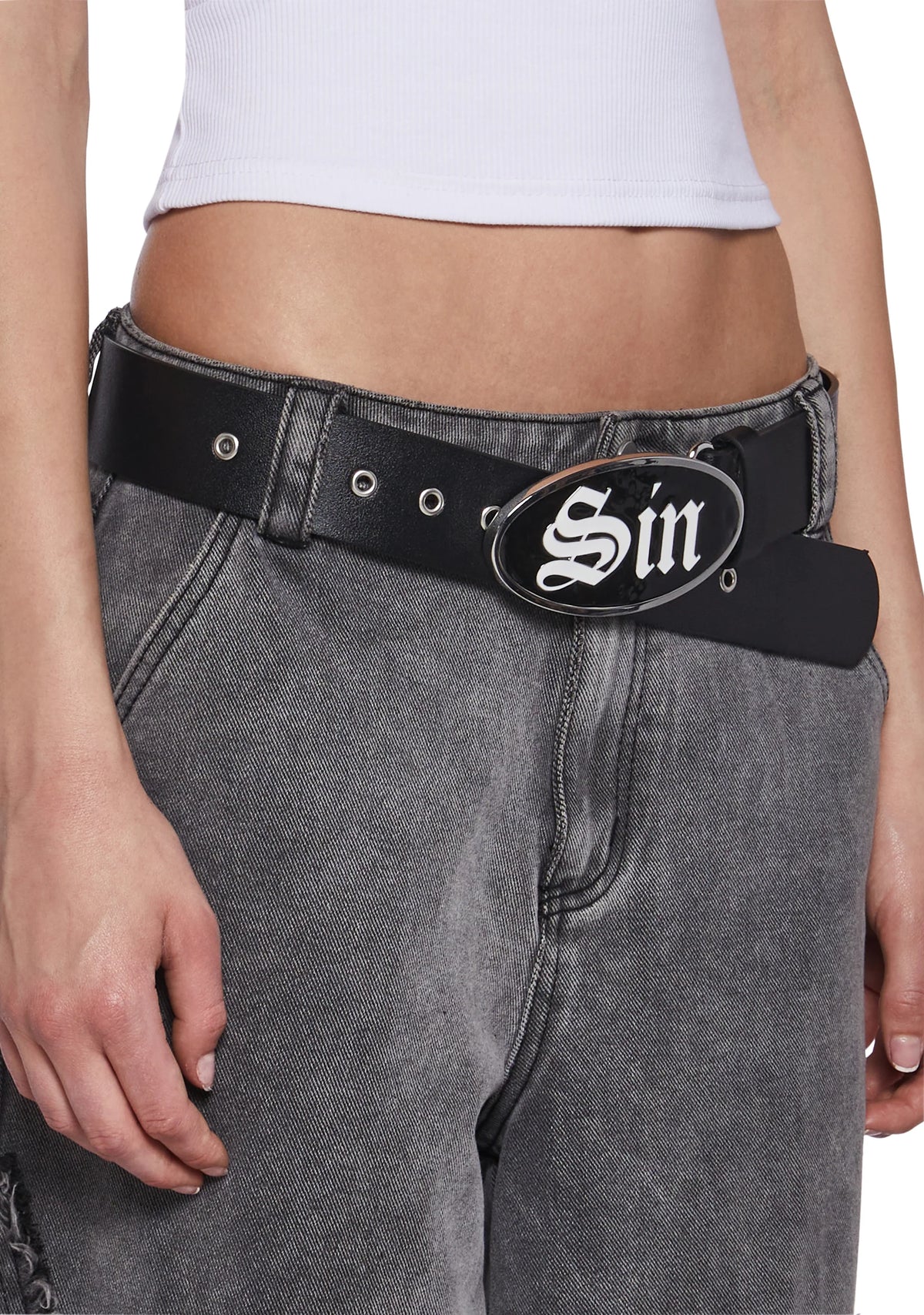 Sin Enamel Buckle Belt