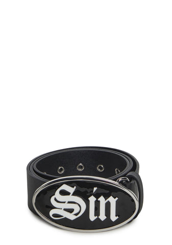 Sin Enamel Buckle Belt