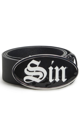 Sin Enamel Buckle Belt