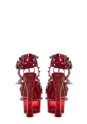 Romantic Misfit Platform Heels - Red
