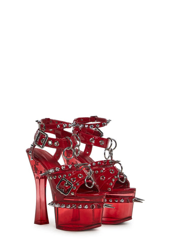 Romantic Misfit Platform Heels - Red