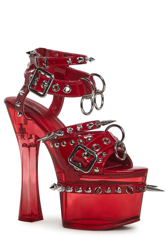 Romantic Misfit Platform Heels - Red