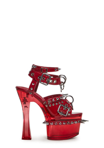 Romantic Misfit Platform Heels - Red