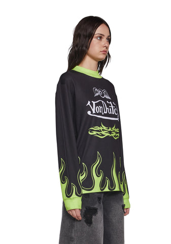 Motocross Long Sleeve Tee - Green