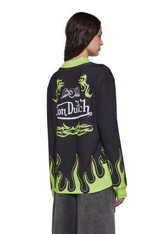 Motocross Long Sleeve Tee - Green