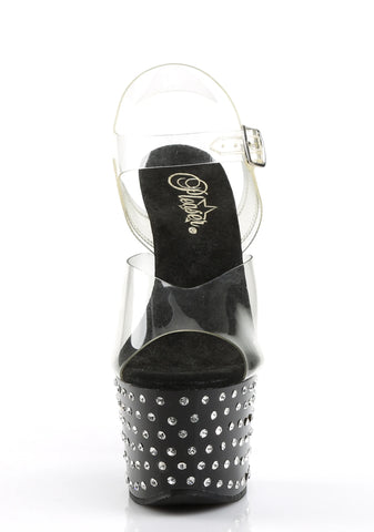 Stardust-708 Platform Ankle Strap Sandals-Black