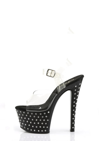 Stardust-708 Platform Ankle Strap Sandals-Black