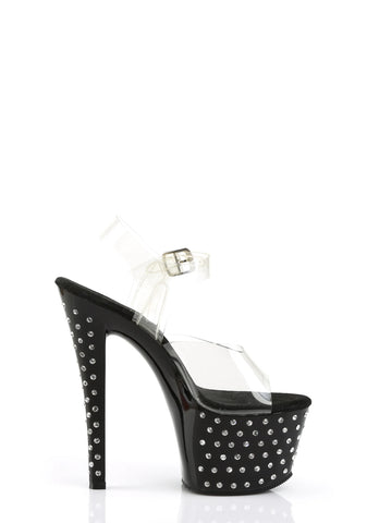 Stardust-708 Platform Ankle Strap Sandals-Black