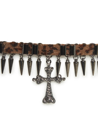Leopard Cross Necklace