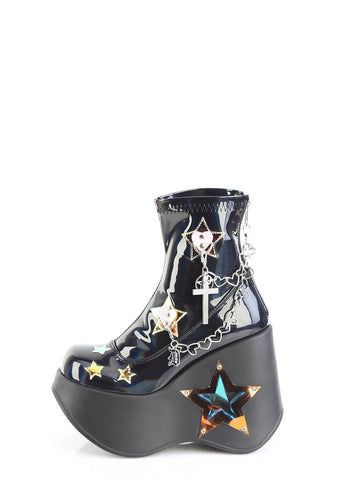 Blaze-108 Platform Wedge LED Light-Up Ankle Boots