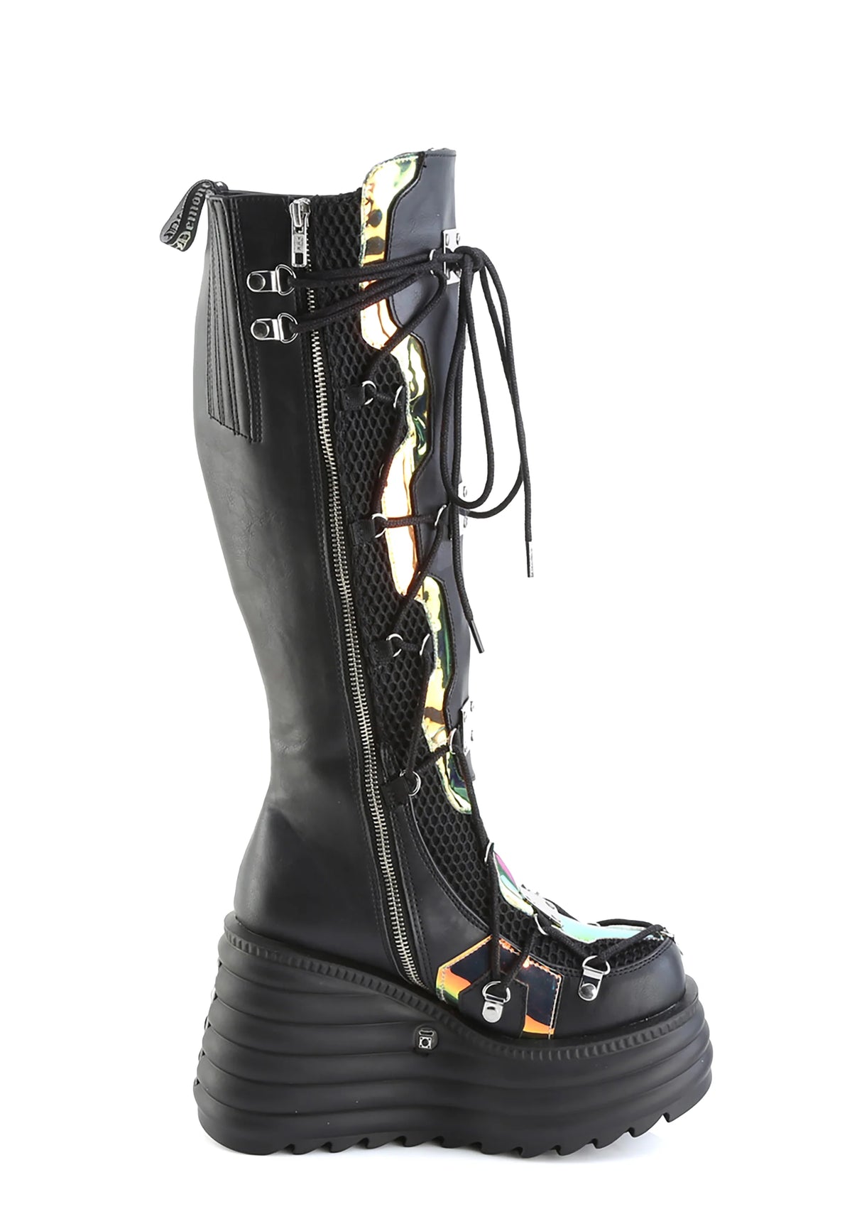 Blaze-152 Platform Wedge LED Light-Up Knee High Boots