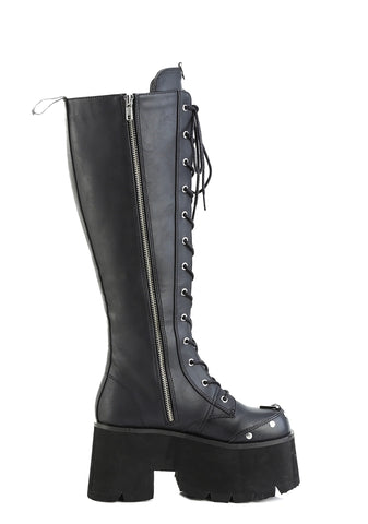 Blaze-202 Platform LED Light-Up Knee High Boots