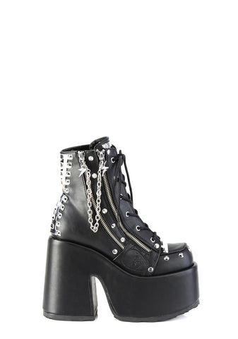 Camel-208 Platform Ankle Boots