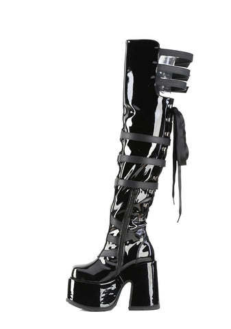 Camel-305 Platfform Thigh High Boots