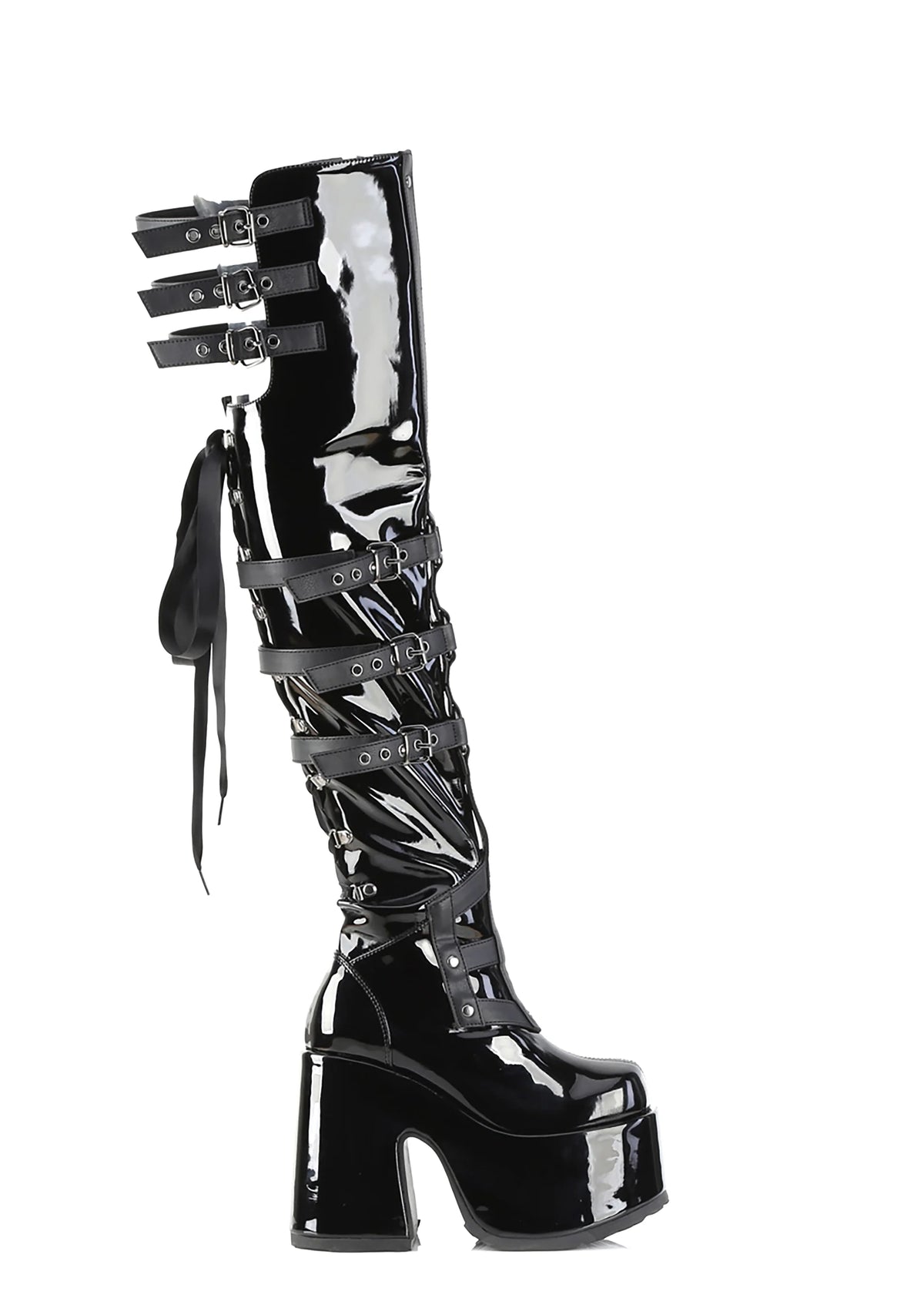 Camel-305 Platfform Thigh High Boots