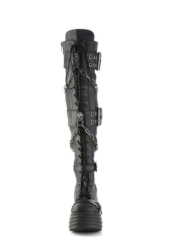 Morte-312 Platform Thigh High Boots