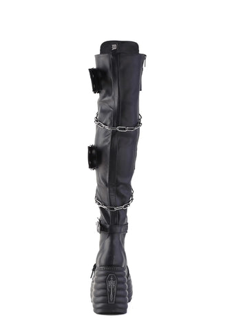 Morte-312 Platform Thigh High Boots