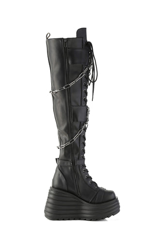 Morte-312 Platform Thigh High Boots