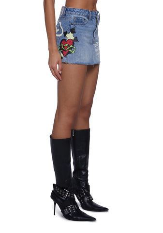 Sacred Heart Denim Skirt