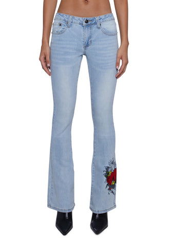 Hearts Bootcut Jeans